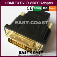 Gold HDMI to DVI-D video adapter